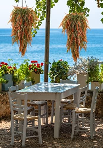 RECUTMS 4Pcs Fake Boston Fern Hanging Plants