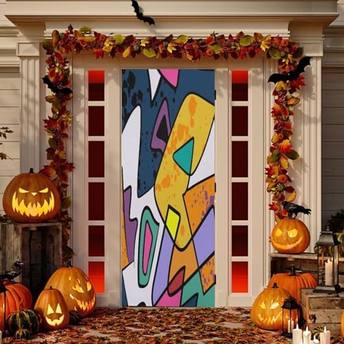Susiyo Halloween Door Cover 32x79 in Stretch Fabric