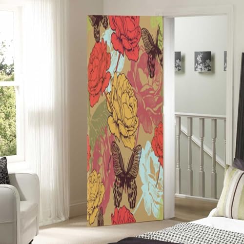 Susiyo Blooming Roses Door Cover Halloween Decoration