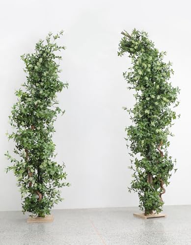 6 Pcs Artificial Eucalyptus Stems with Realistic Flower Buds and Bendable Stems for Home Decor