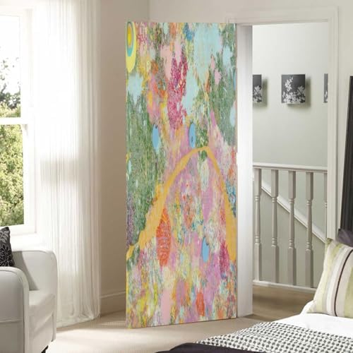 Susiyo Abstract Oil Paint Texture Halloween Door Cover 32x79 in