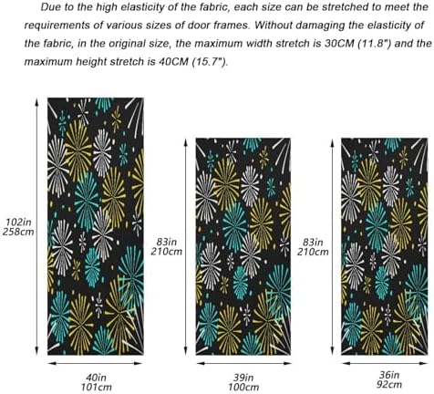 Susiyo Bright Golden Fireworks Halloween Door Cover Stretch Fabric 32x79 in