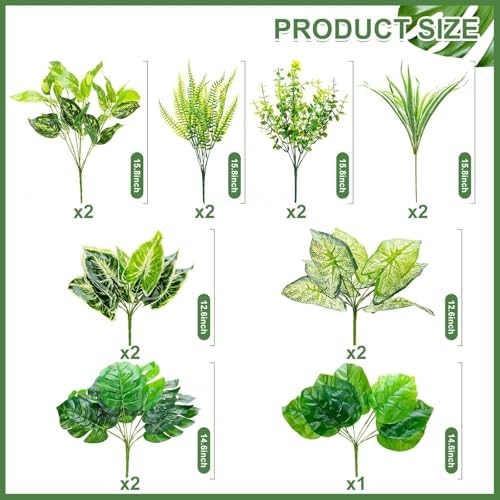 Ronyila Artificial Boxwood Plants 15Bundle UV Resistant Fake Eucalyptus Shrubs for Outdoor Decor