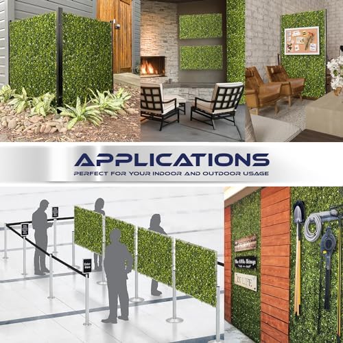 5 Packs 18x18 Artificial Plant Panels with Hard Back Faux Greenery Wall Decor