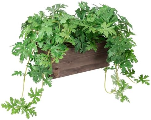 MyGift Artificial Plant with Solid Wood Planter
