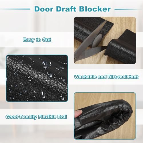 Uxcell 37 Inch Door Draft Stopper Black