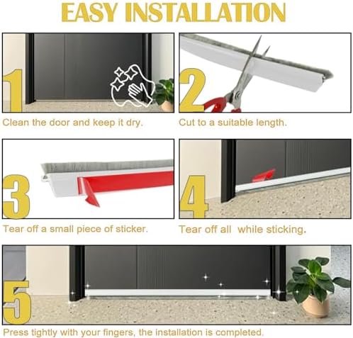 Jiyocy Door Sweep with Brush 2 W White 392 L