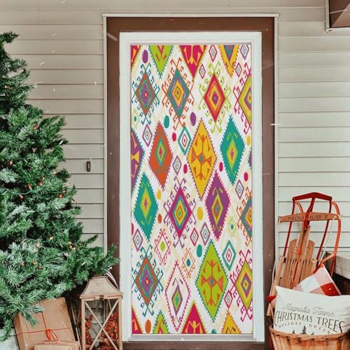 Susiyo Hand Drawn Ethnic Halloween Door Cover 32x79in