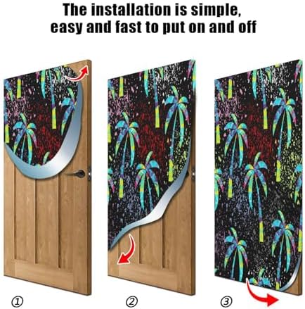 Susiyo Multicolored Palm Trees Halloween Door Cover