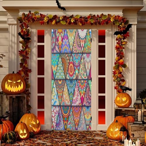 Susiyo Colorful Mandela Halloween Door Cover