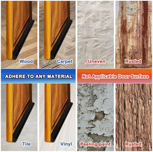 MAXTID Door Draft Stoppers 36 Inch Black Seal Strip