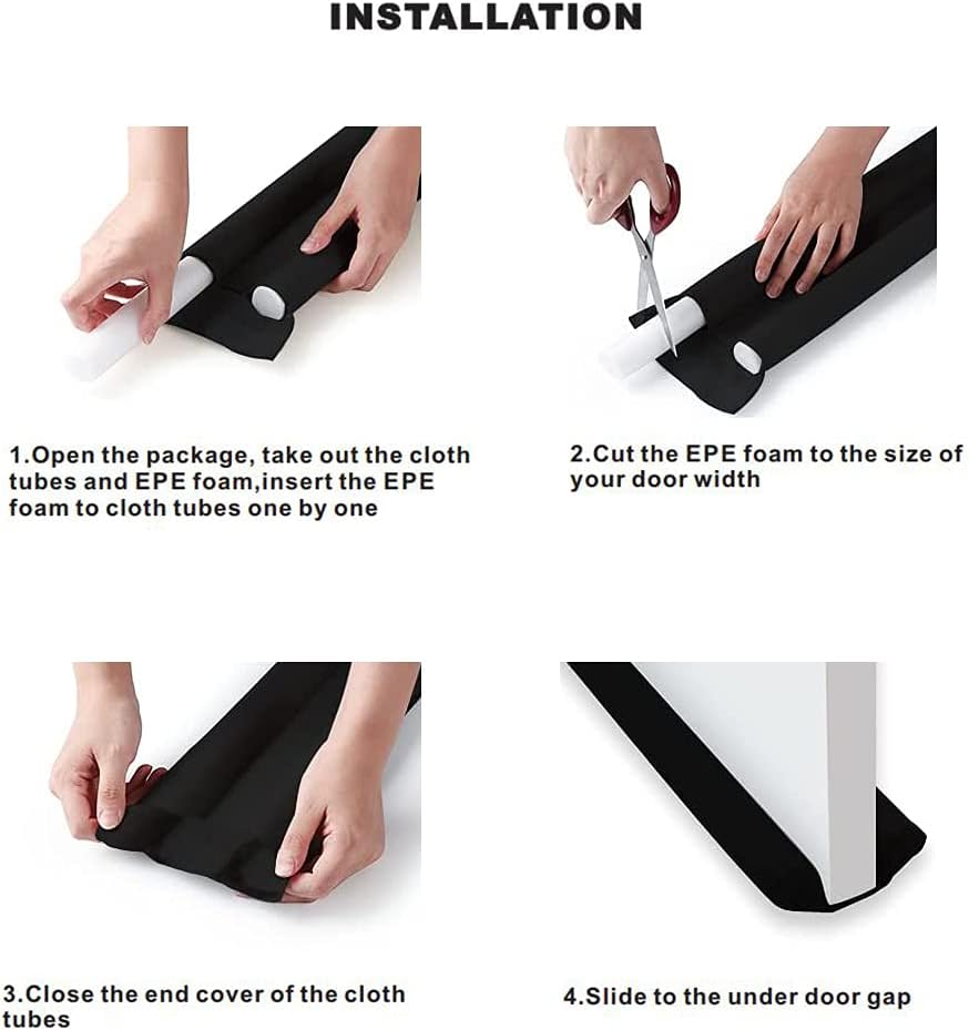 LAUTO Door Draft Stopper Pure Cotton Adjustable