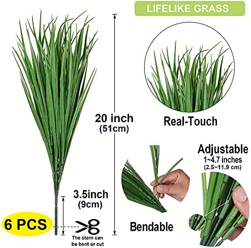 Grand Verde Wheat Grass Artificial Plants 20 Tall 6pcs Bulk DIY Decor