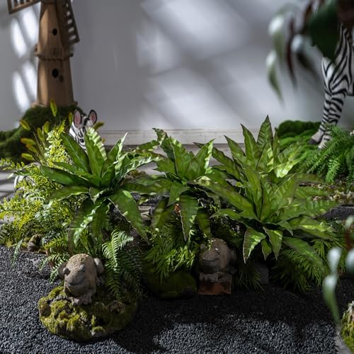 4 Pcs Artificial Greenery Stems Realistic Fake Bird Nest Fern for Home Office Decor