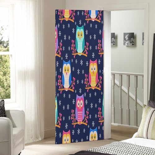 Susiyo Cute Flat Owls Halloween Door Cover