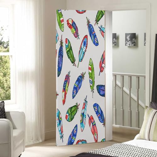 Susiyo Colored Feathers Halloween Door Cover