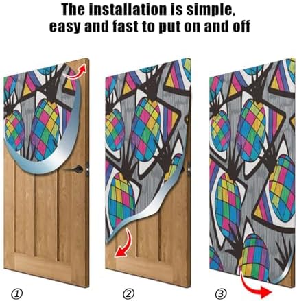 Susiyo Exotic Summer Halloween Door Cover Stretch Fabric Backdrop for Home Party Decor 32x79 in