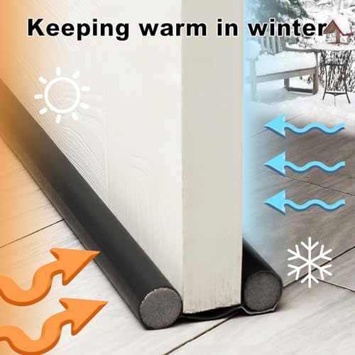 2Pcs Double Door Draft Stopper 37 Inch Soundproof Windproof