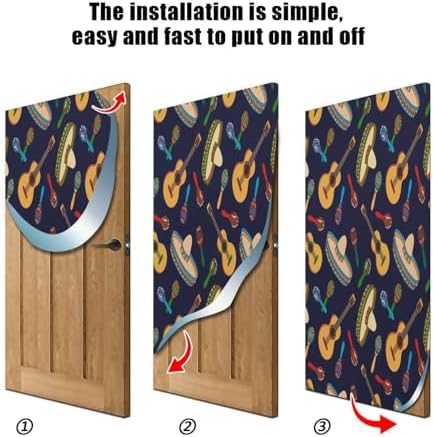 Susiyo Vector Guitar Halloween Door Cover Stretch Fabric Decor