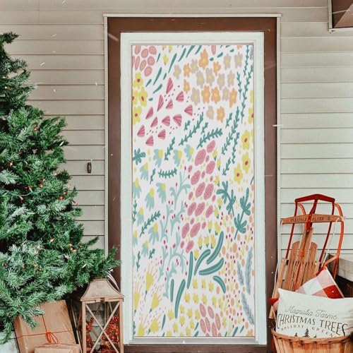 Susiyo Summer Floral Halloween Door Cover 32x79 in