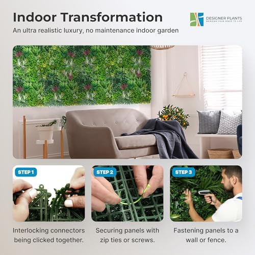Luxury Urban Greenery Artificial Wall Panels 40x40 Inches