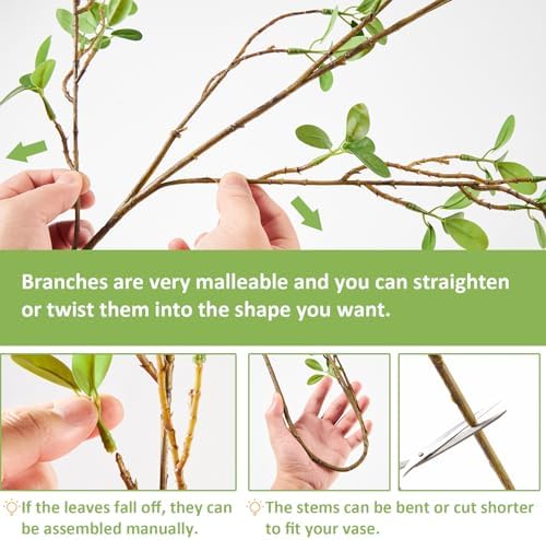 4Pcs 43 Inch Artificial Ficus Branches for Home Office Decor
