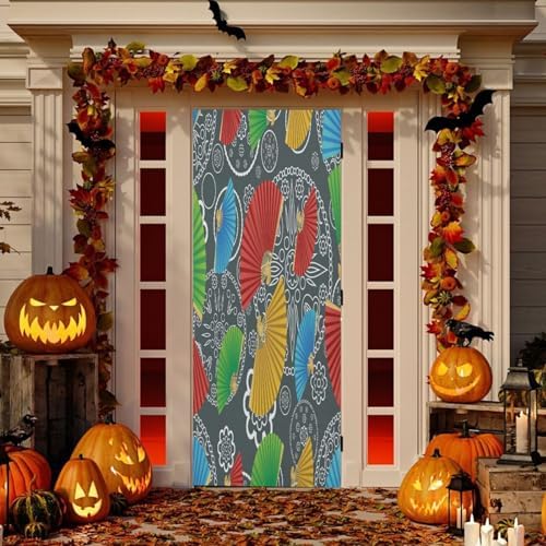 Susiyo Retro Colorful Door Fan Halloween Decoration