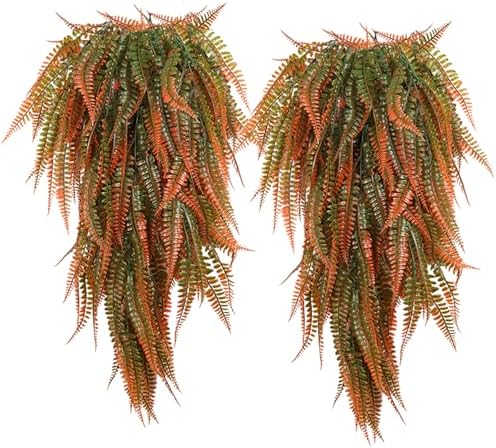 RECUTMS 4Pcs Fake Boston Fern Hanging Plants