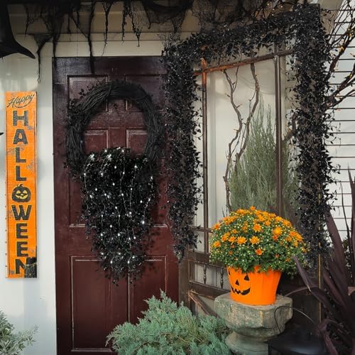 RECUTMS Artificial Hanging Plants with Lights 4Pcs Set