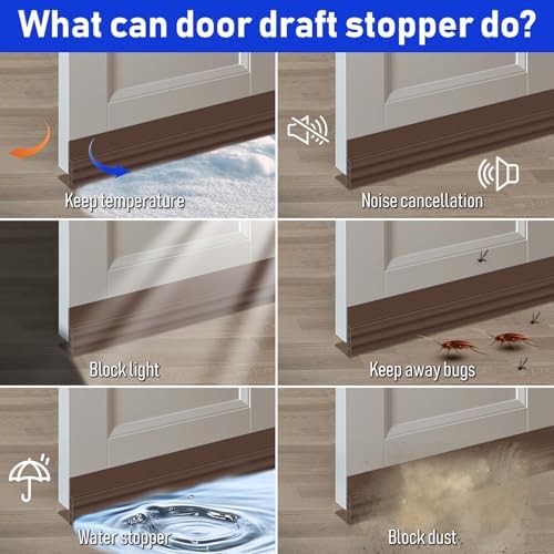 Premium Door Draft Stopper 2x78 Inch Brown