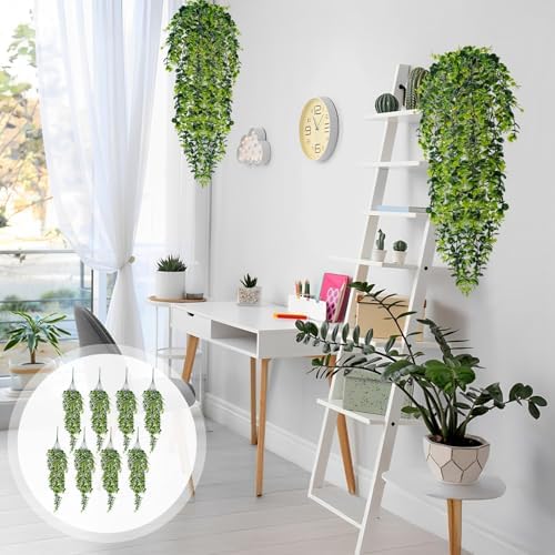 8pcs Artificial Eucalyptus Hanging Plants UV Resistant Decor