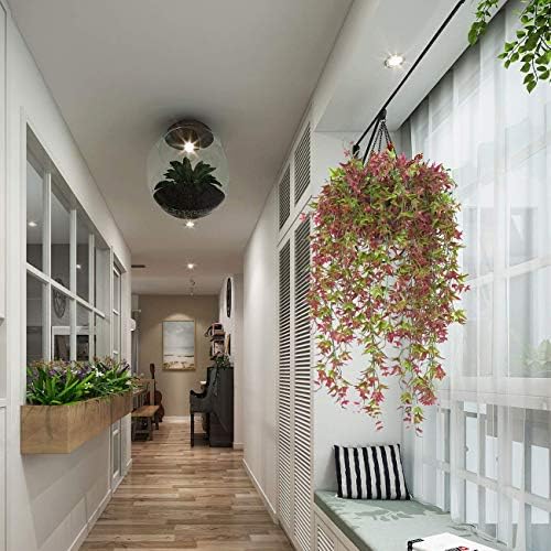 CATTREE Artificial Hanging Vine with Red Leaves 2 Pcs