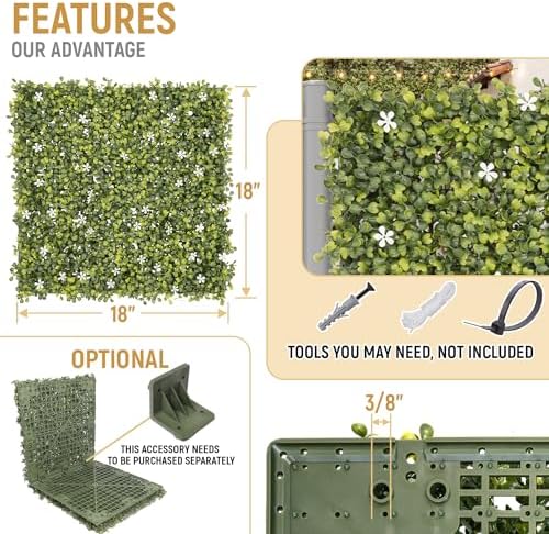 18x18 Artificial Plant Panels for Home Office Garden Decor