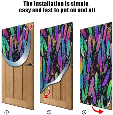 Susiyo Multicolored Bird Feather Halloween Door Cover