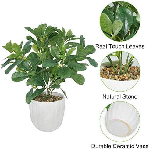 Hisow Artificial Potted Plant Leaves 169 Inch Fake Eucalyptus Shrubs for Home Decor