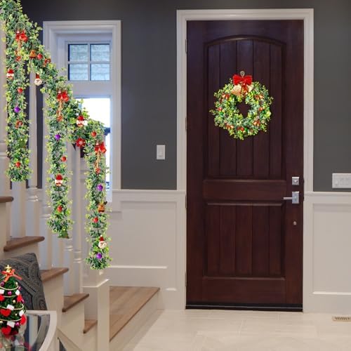 Uqueeten Vines Faux Eucalyptus Garland 59 FT 2 Pack for Wedding Backdrop and Wall Decor