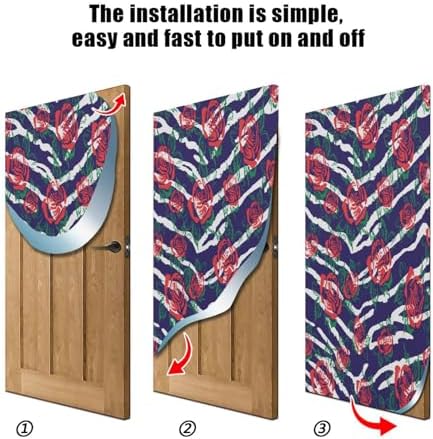 Susiyo Animal Print Rose Halloween Door Cover 32x79 in