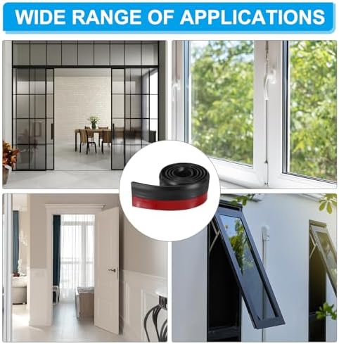 PATIKIL Door Draft Stopper 2 Pack 33FT Black 2 Inch Wide
