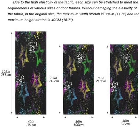 Susiyo Colorful Stars Black Halloween Door Cover