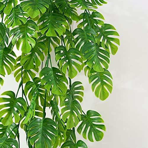 PASYOU Artificial Hanging Plants Fake Monstera Vines for Home Decor