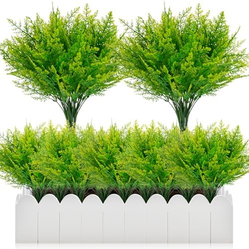 6PCS Outdoor Faux Plants - Artificial Ferns Decorations