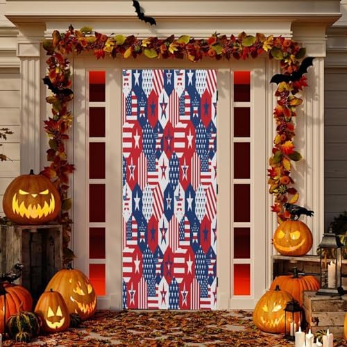 Susiyo Red American Stars Halloween Door Cover