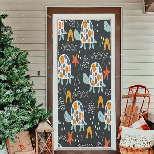 Susiyo Dark Cartoon Turtles Halloween Door Cover