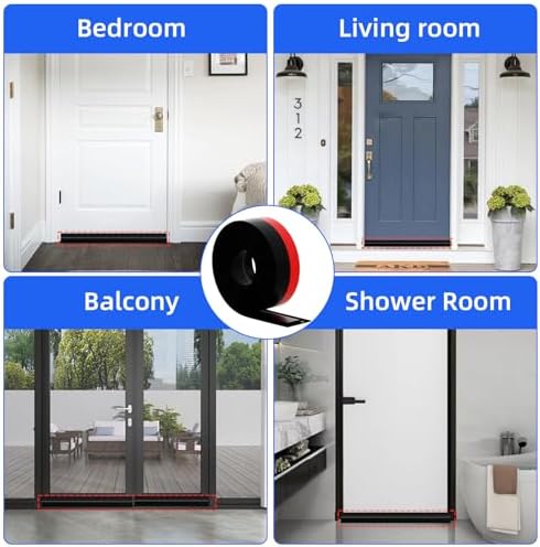 Under Door Draft Stopper 39in Black Door Sweep