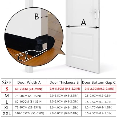 BKSAI Door Draft Stopper No Adhesive 24-29IN Brown