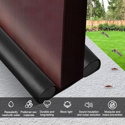 Wanheart Under Door Draft Stopper 2-Pack Black
