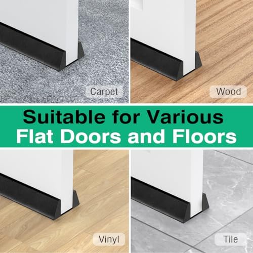 Lewondr 36 Inch Door Draft Stopper Black
