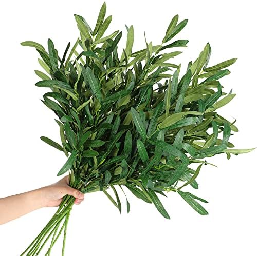 WILLBOND 8 Bundle Artificial Olive Branches 43 Inch Tall