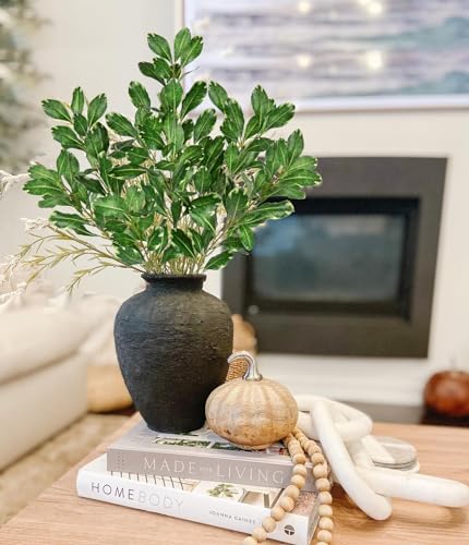 3PCS Artificial Greenery Stems 315 Inch Faux Pittosporum Leaves for Vase and Floral Arrangements