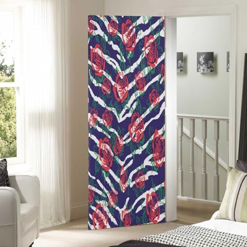 Susiyo Animal Print Rose Halloween Door Cover 32x79 in